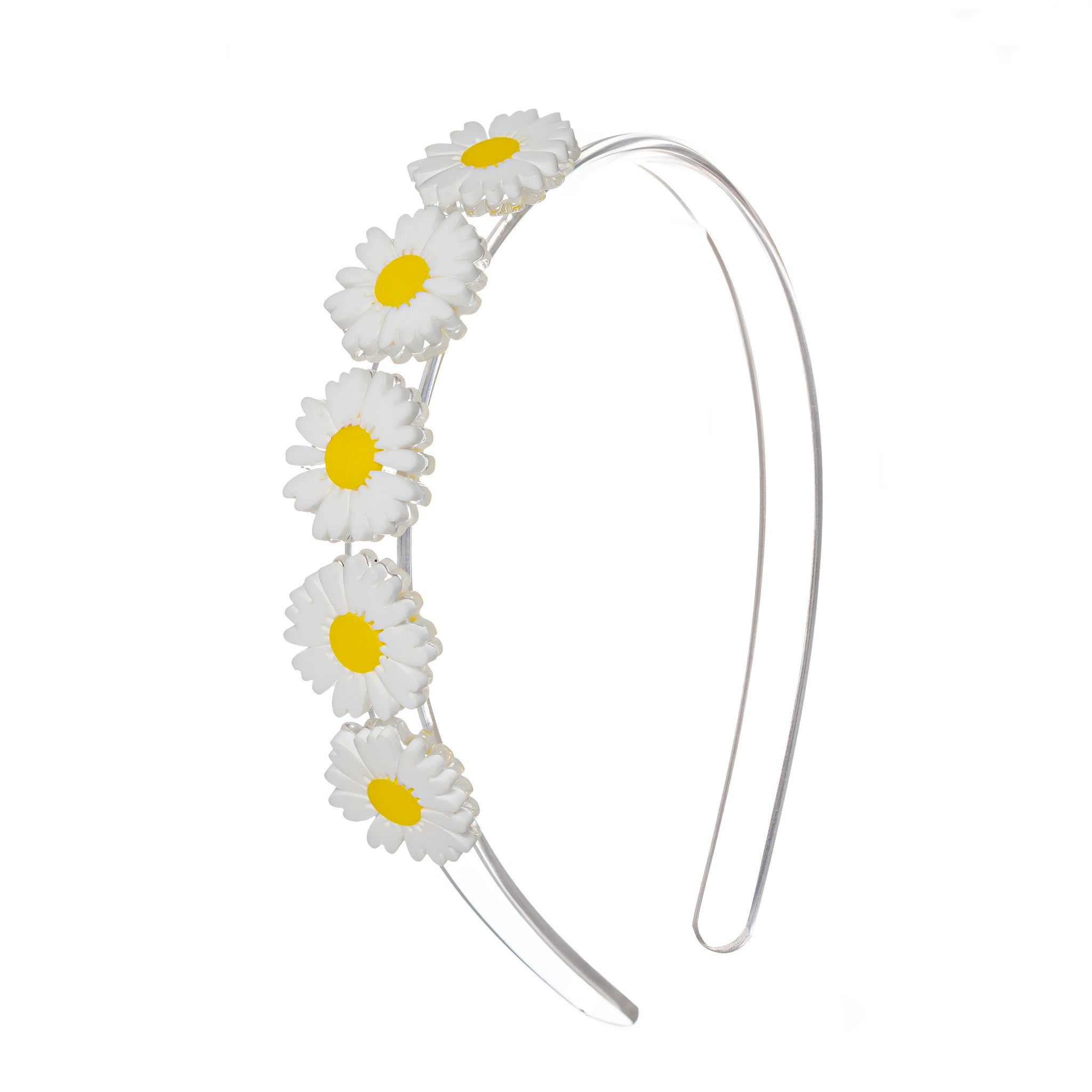 SPR23-Multi Daisies White Headband