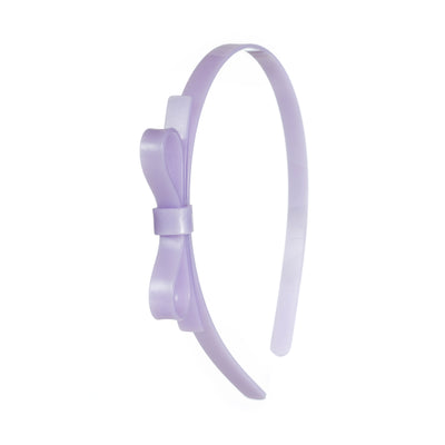 VAL24 - Thin Bow Purple Satin Headband