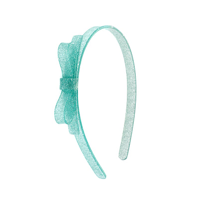 Thin Bow Glitter Light Mint Headband