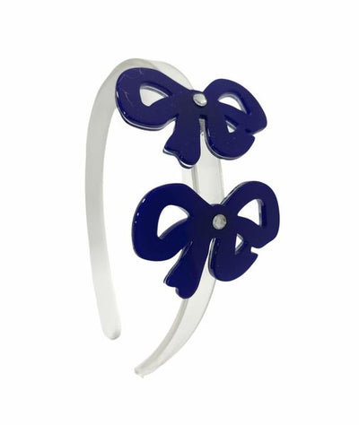 Bows Fancy Double Navy Headband
