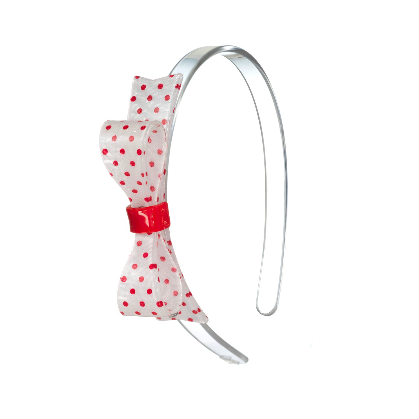 VAL24 - Bowtie Dotted Red and White Headband