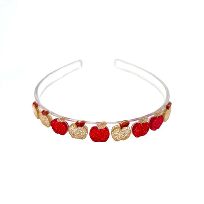BTS25- Apples Glitter Red Gold Headband