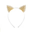 Daisy Cat Ears Glitter Gold Headband -  Lilies & Roses NY