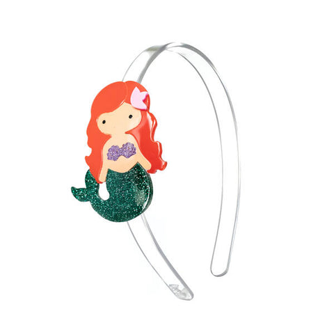 BTS23- Mermaid Red Hair Glitter Headband