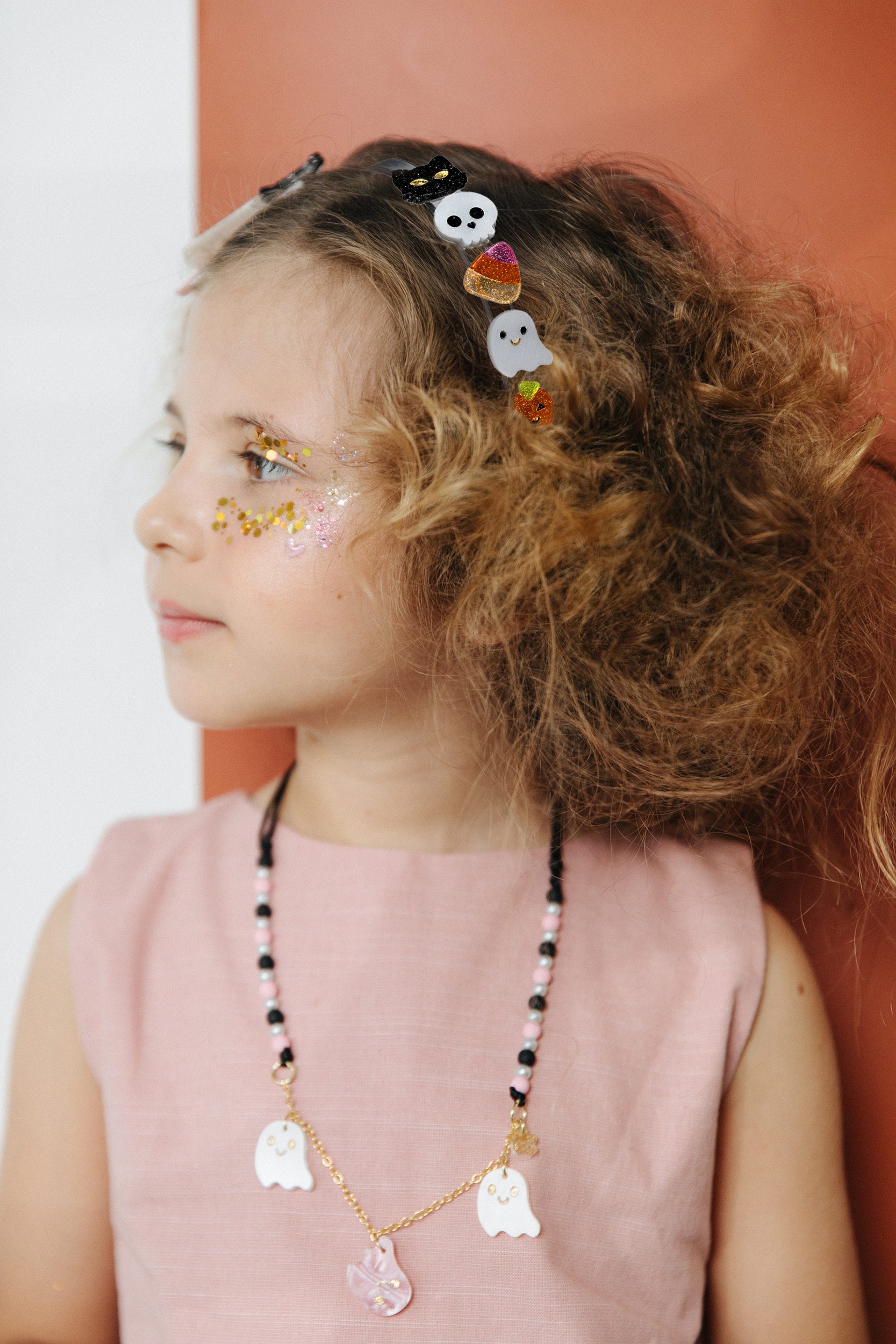 Glitter Skull Ghost Fun Headband HAL