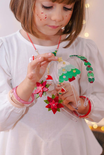 Christmas Tree Mint Pearlized Headband HOL