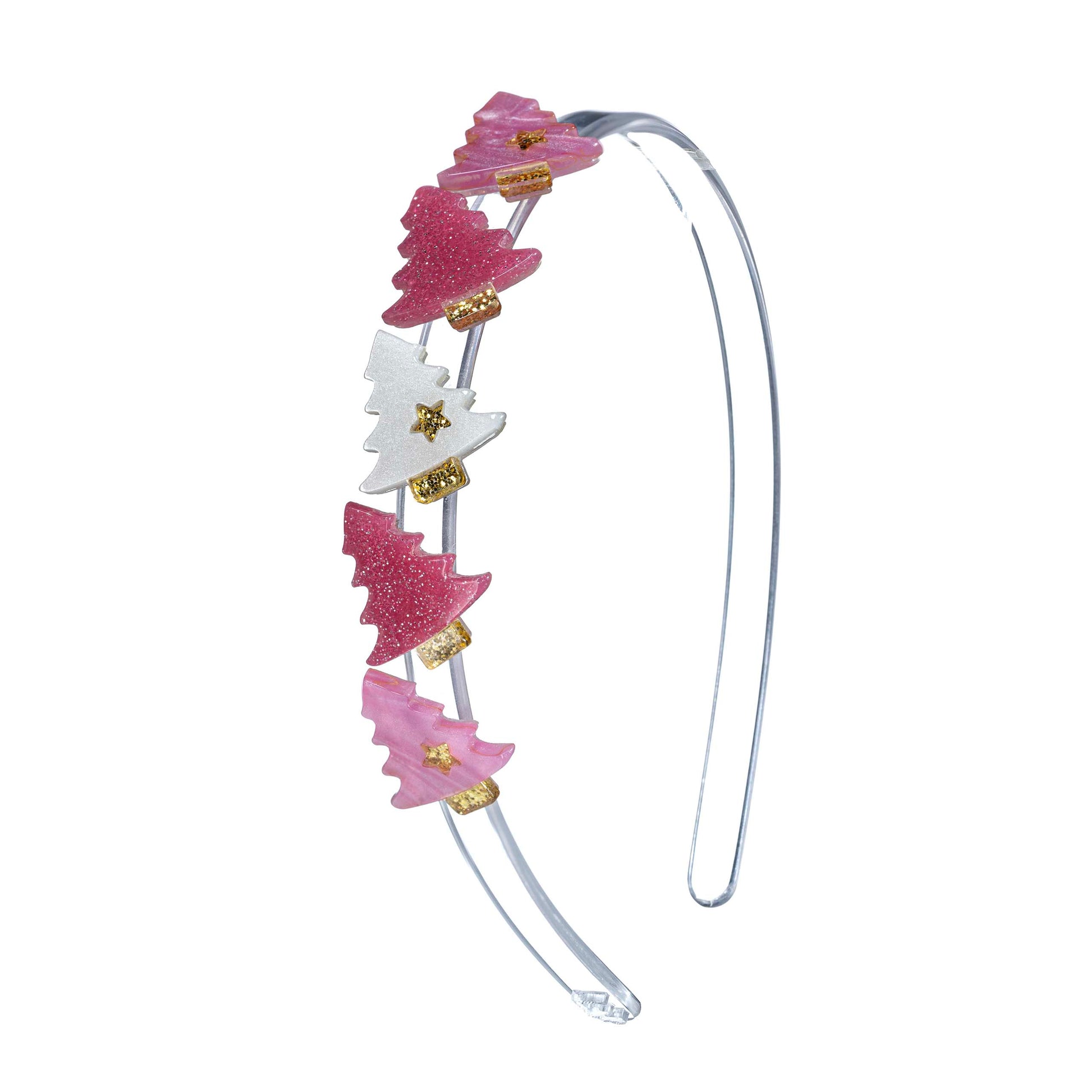 Tree Glitter Pink White Headband -HOL