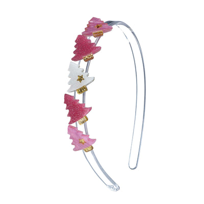 Tree Glitter Pink White Headband -HOL