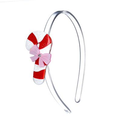 Candy Cane Pink Bow Headband -HOL