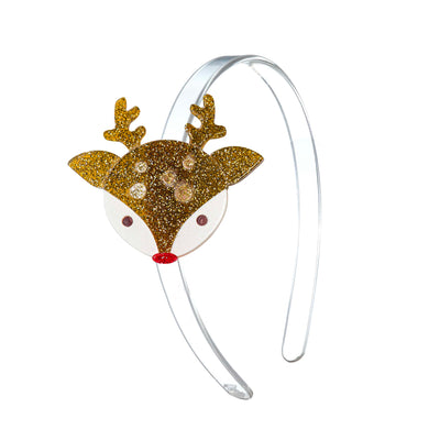 Reindeer Glitter Brown Headband -HOL