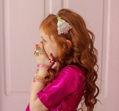 Christmas Tree Pink Pearlized Headband HOL