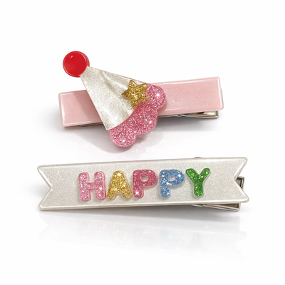 Maisonette Happy Birthday Party Hat Hair Clips -  Lilies & Roses NY