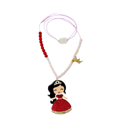 Cute Doll Red Dress Necklace -  Lilies & Roses NY