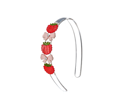 VAL25 - Berries and Bows Red Pink Headband