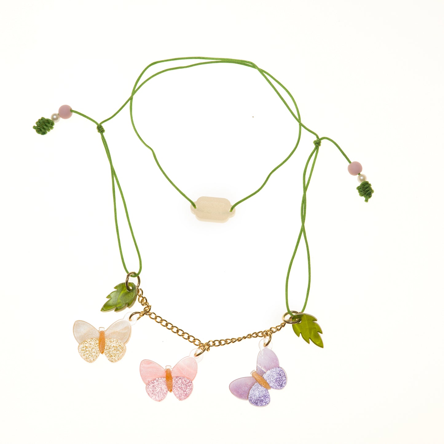SPR - Butterflies Pink Purple Necklace -  Lilies & Roses NY