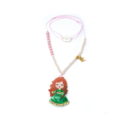 Cute Doll Green Dress Necklace -  Lilies & Roses NY
