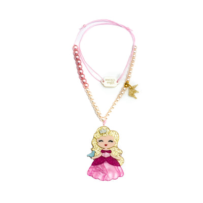 Cute Doll Light Pink Dress Necklace -  Lilies & Roses NY