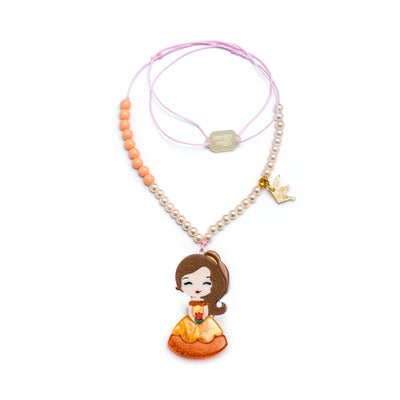 Cute Doll Yellow Dress Necklace -  Lilies & Roses NY