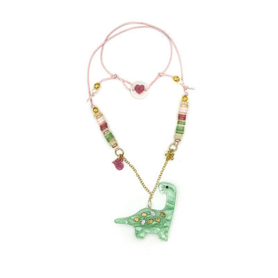 Preciousaurus Pearlized Green Necklace