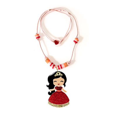 Cute Doll Red Dress Beads Necklace -  Lilies & Roses NY