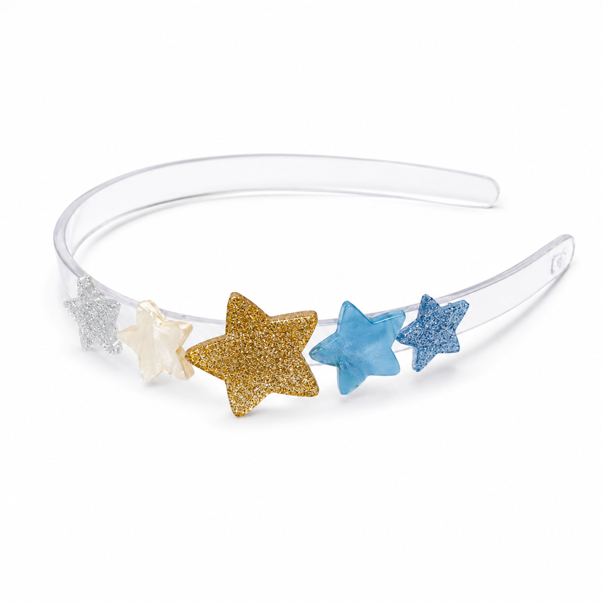 Stars Blue Glitter Gold Headband