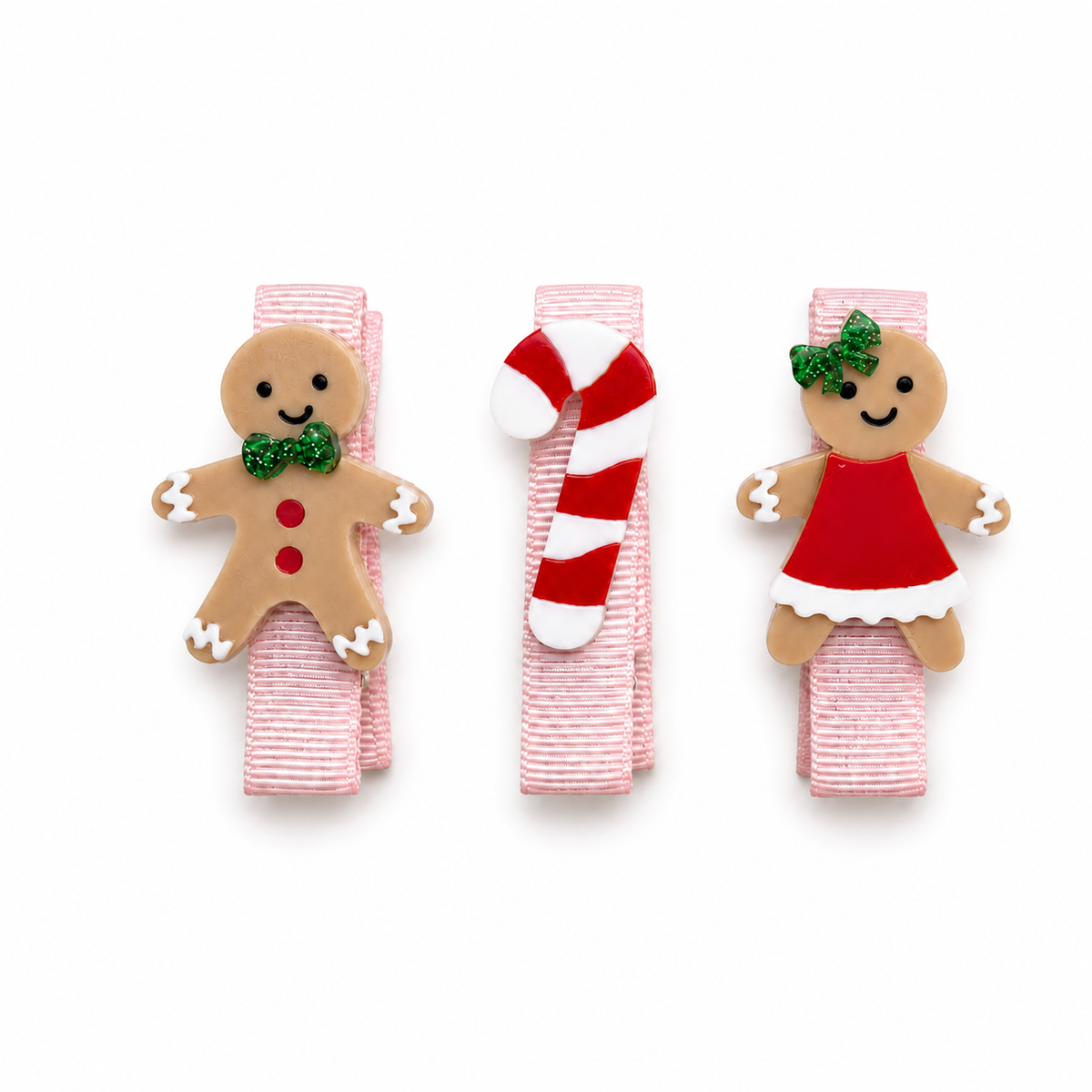 Gingerbread Candy Cane Little Hair Clips