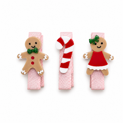 Gingerbread Candy Cane Little Hair Clips