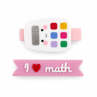 I Love Math Calculator Pink Hair Clips