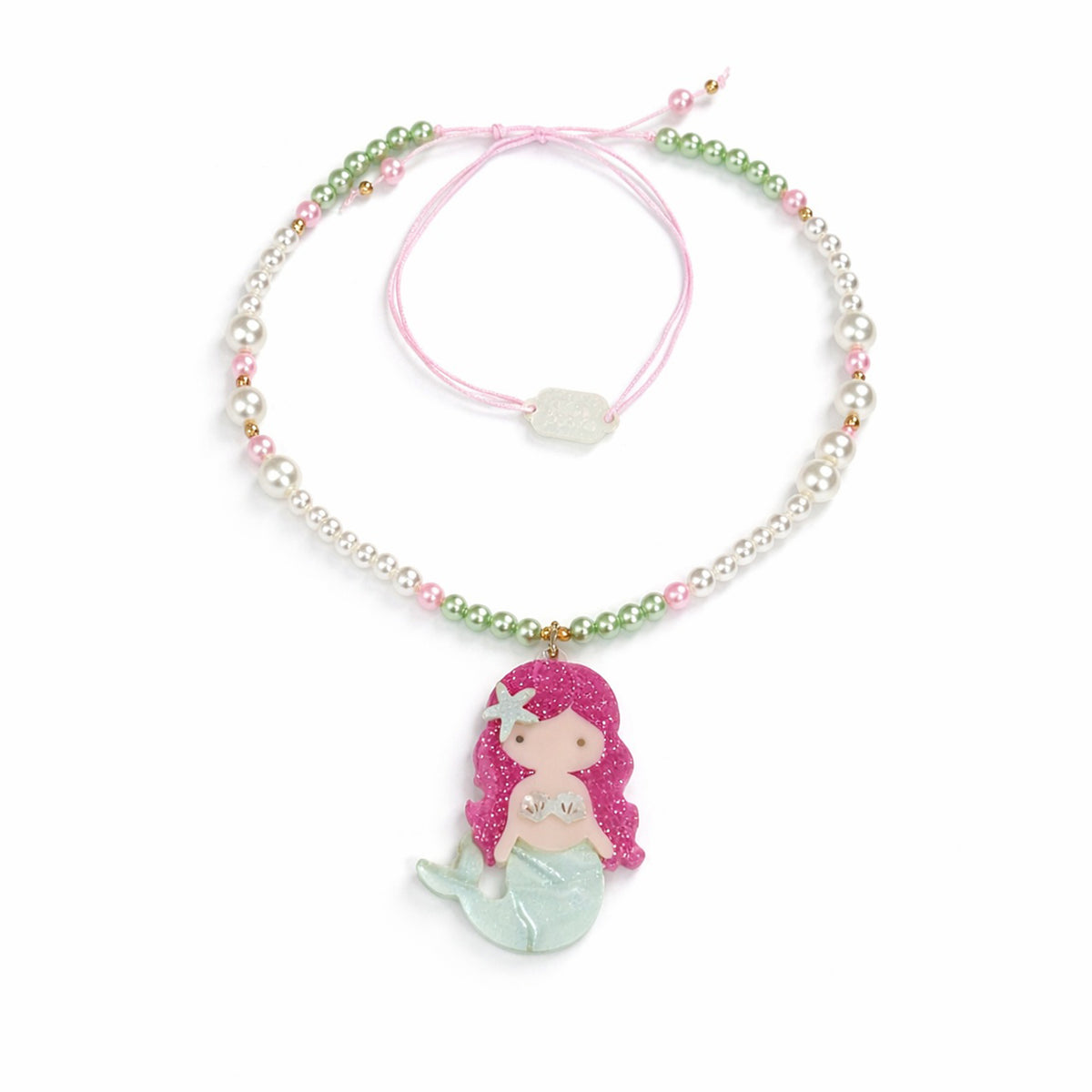 SUM - Mermaid Light Green Pearlized Necklace -  Lilies & Roses NY