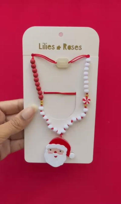 HOL25- Santa Red Necklace