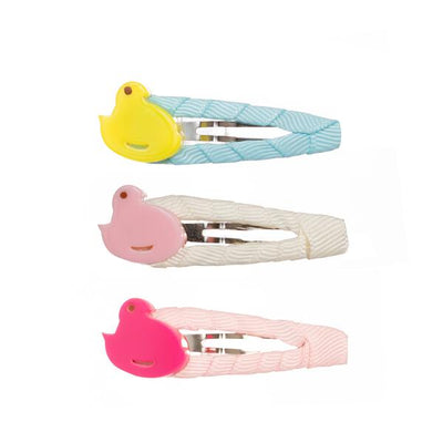 Chicks Fabric Covered Neon Pastel  Snap Clips