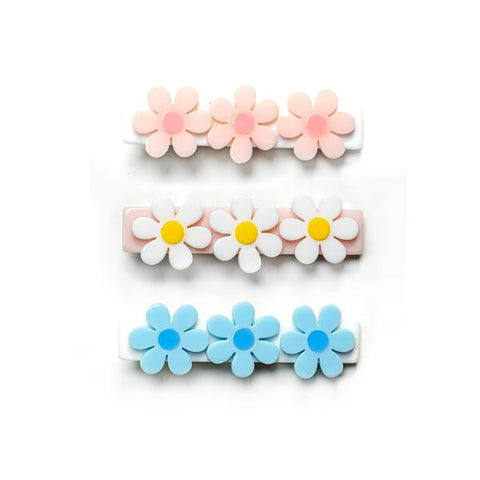Daisies Pastel Color Alligator Clips