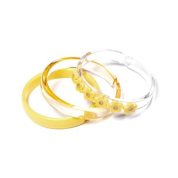 Baby Yellow Flowers + Crystal Bangles