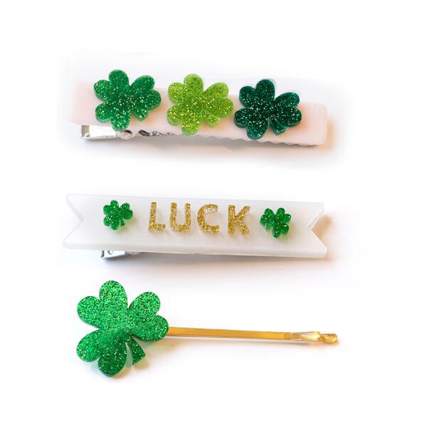 Lucky Charms Green Hair Clips -SPR -  Lilies & Roses NY