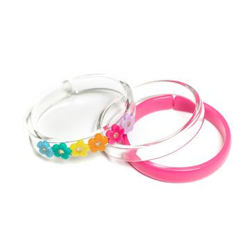 Bright Colors Flowers + Crystal Bangles