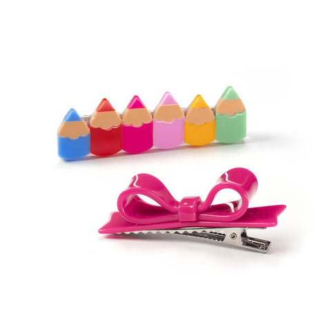 BTS23- Pencils Vibrant Colors & Bowtie Alligator Clip