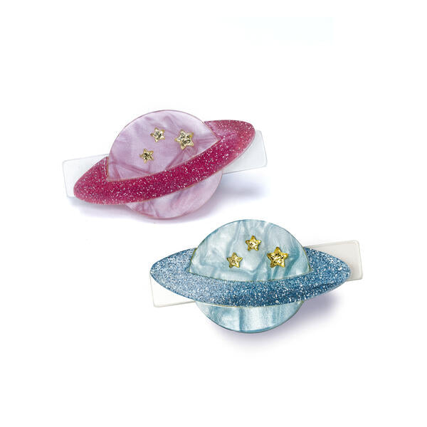 BTS23- Planet Blue Pink Pearlized Alligator Clip