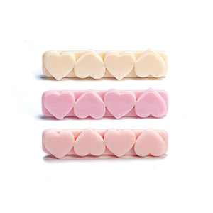 BTS23- Hearts Pink Shades Three Alligator Clips