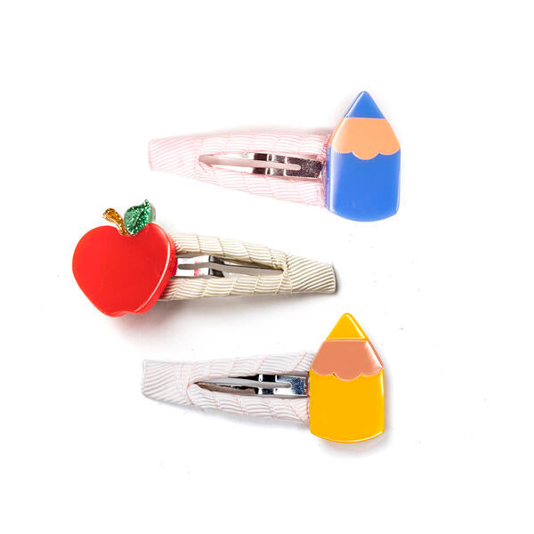 BTS23- Pencils Vibrant Colors & Apple Snap Clips