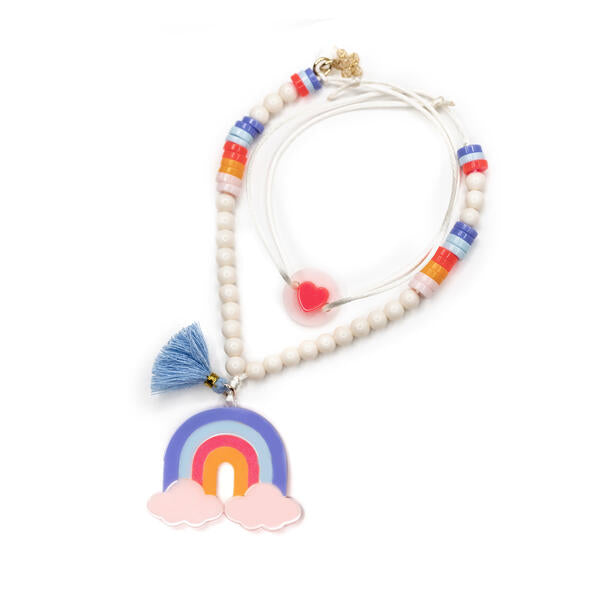 BTS23- Rainbow Blue Shades & Clouds Necklace