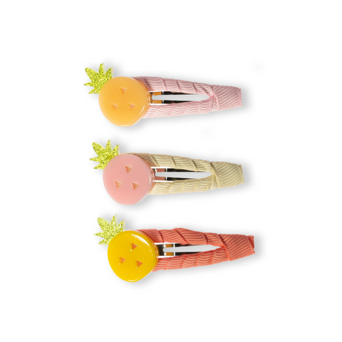 Pineapple Fabric Covered Snap Clips