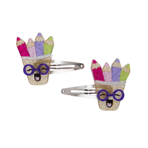 Colorful Pencils Hair Snap Clips