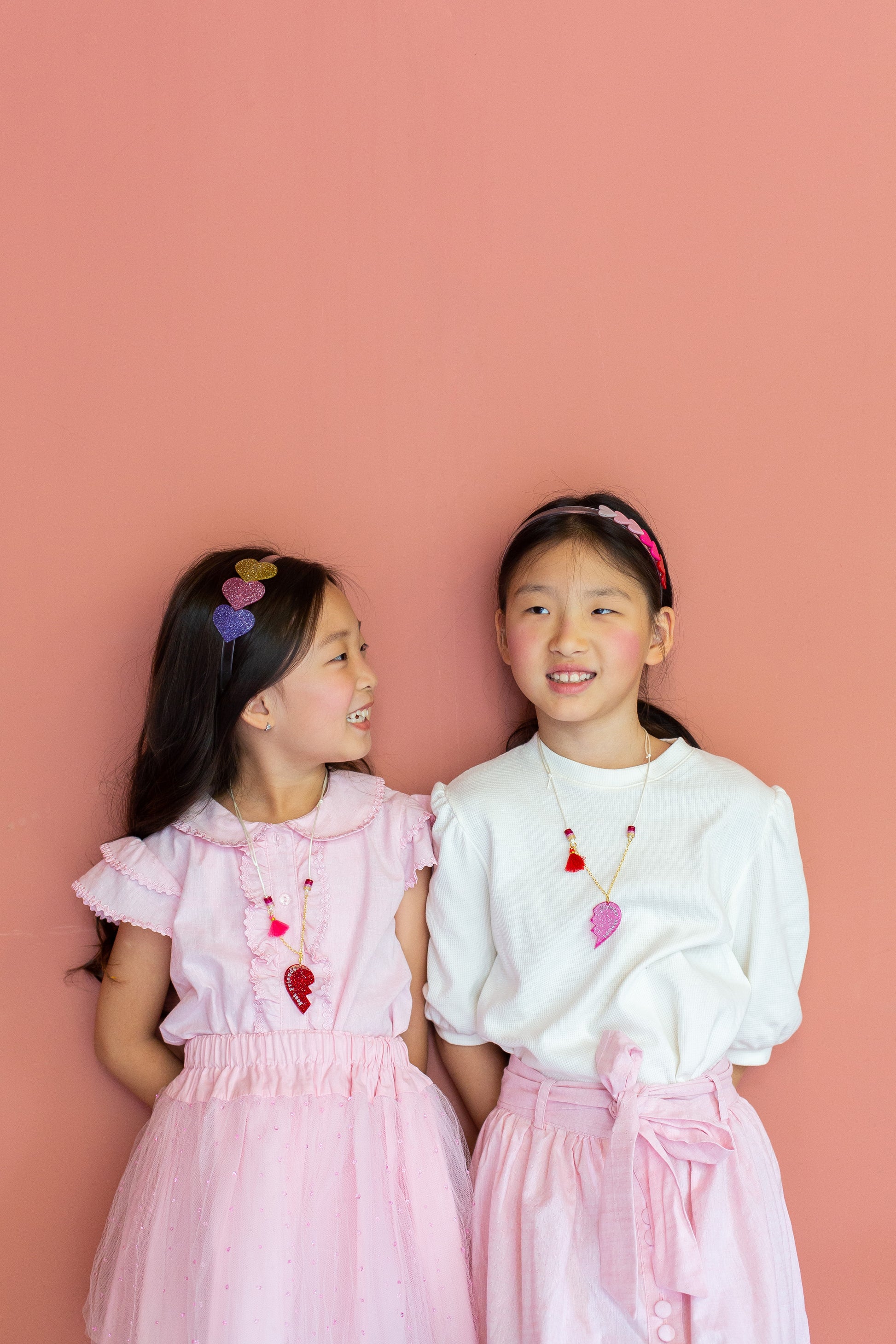 Best Friends + Forever Besties Hearts Necklace - VAL
