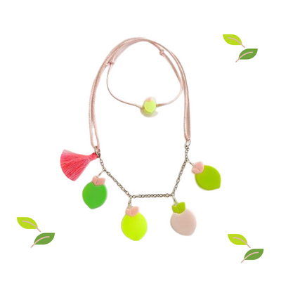 Multi Lemon Pink Green Necklace