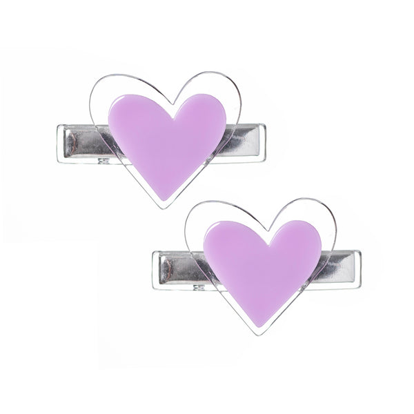 VAL-Agatha Glitter Heart Snap Clips