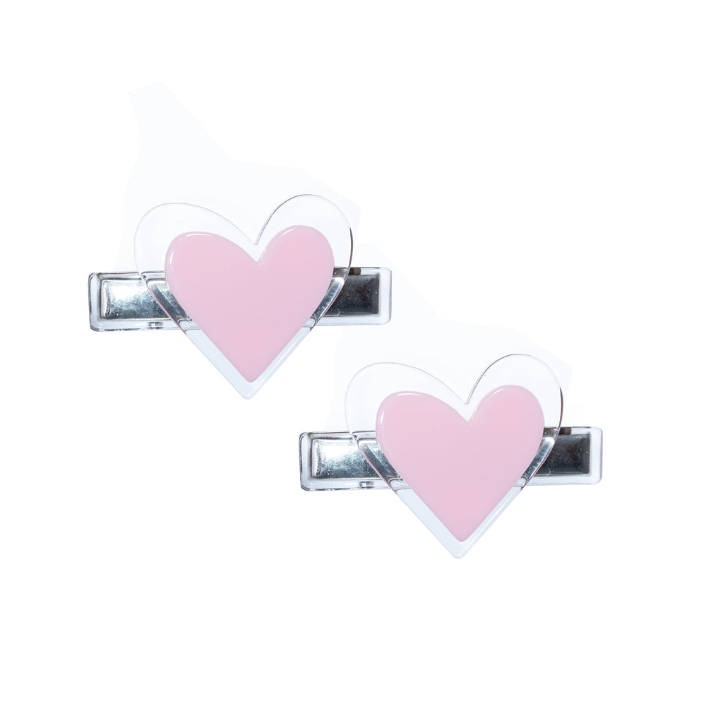 Agatha Heart Soft Pink Hair Clips