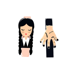 HAL23- Doll Braids Black & Hand Alligator Clips