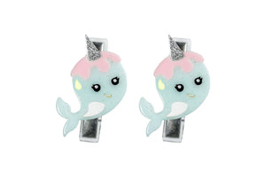 Narwhal Hair Clips -  Lilies & Roses NY