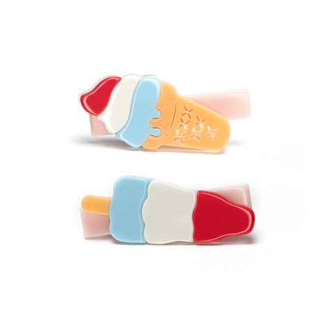 SUM23 - Popsicle & Ice Cream Red Blue Alligator Clip