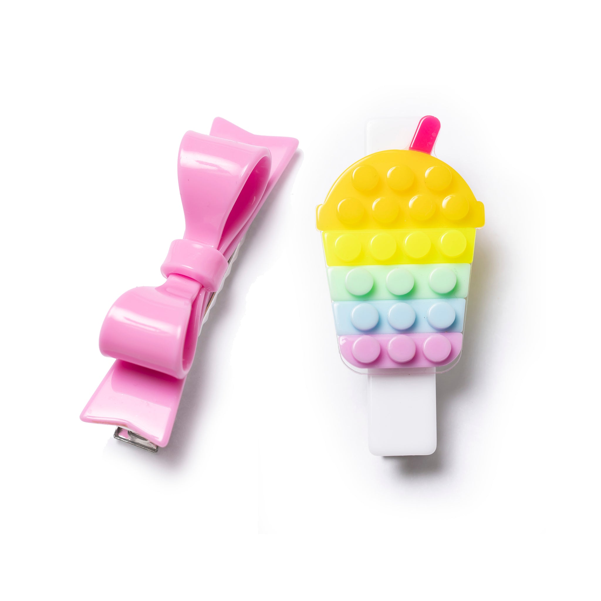 Playful Bubble Tea + Bowtie Pastel Shades Alligator Clips